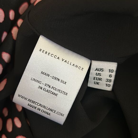 NWT Rebecca Vallance Cha Cha Silk Polka Dot Cutout Pleated Midi Dress size 6 - Picture 14 of 14